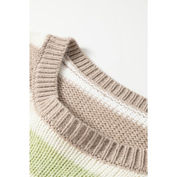 Multicolour Stripe Drop Shoulder Crew Neck Sweater - Size US 16-18 - Picture 6 of 10